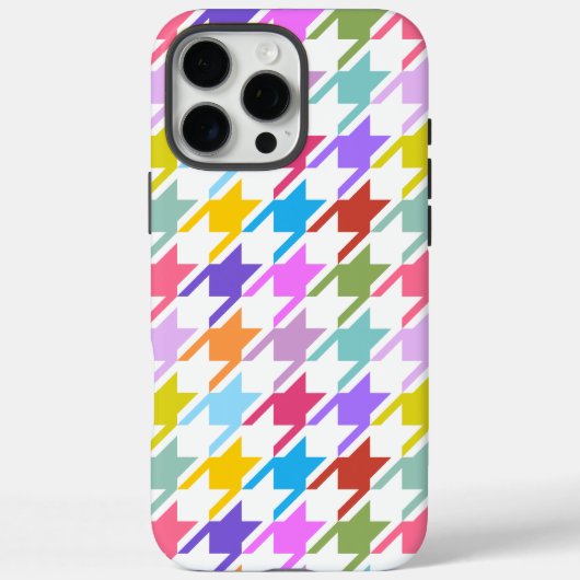 Houndstooth Multicolor + White Big Pattern Case-Mate iPhone Case (Achterkant)