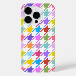 Houndstooth Multicolor + White Big Pattern Case-Mate iPhone 14 Pro Hoesje