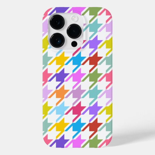 Houndstooth Multicolor + White Big Pattern Case-Mate iPhone Case (Achterkant)