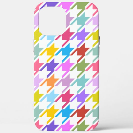 Houndstooth Multicolor + White Big Pattern Case-Mate iPhone Case (Achterkant)