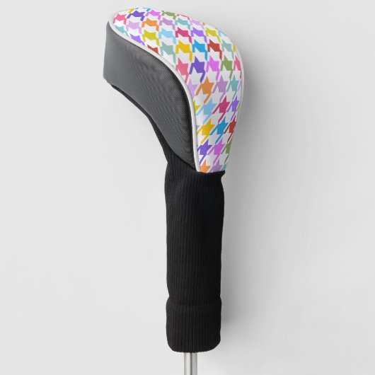Houndstooth Multicolor + White Big Pattern Golfheadcover (Schuin)