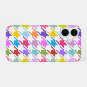 Houndstooth Multicolor + White Big Pattern iPhone 16 Hoesje (Achterkant horizontaal)