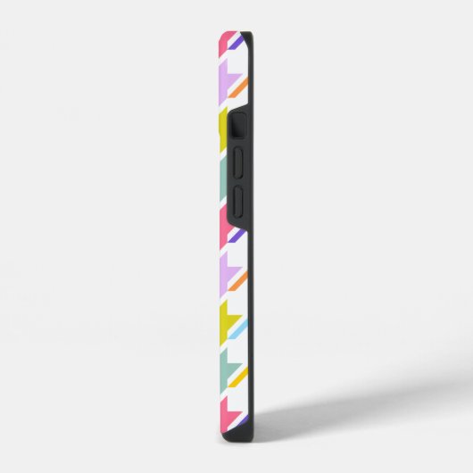 Houndstooth Multicolor + White Big Pattern iPhone Hoesje (Linkerkant)