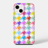 Houndstooth Multicolor + White Big Pattern iPhone Hoesje (Achterkant)