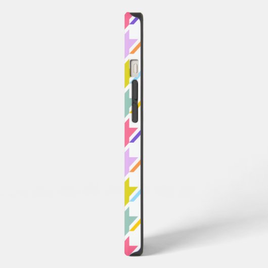 Houndstooth Multicolor + White Big Pattern iPhone Hoesje (Linkerkant)