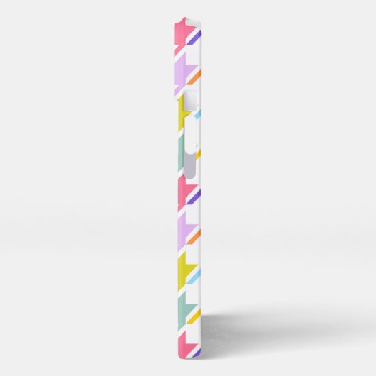 Houndstooth Multicolor + White Big Pattern iPhone Hoesje (Linkerkant)