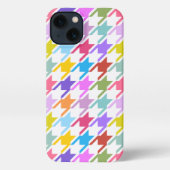 Houndstooth Multicolor + White Big Pattern iPhone Hoesje (Achterkant)
