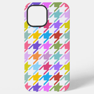Houndstooth Multicolor + White Big Pattern iPhone 12 Pro Max Hoesje