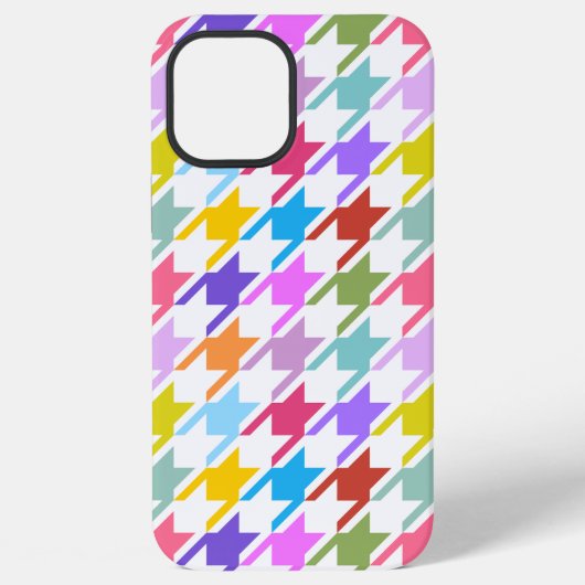 Houndstooth Multicolor + White Big Pattern iPhone Hoesje (Achterkant)