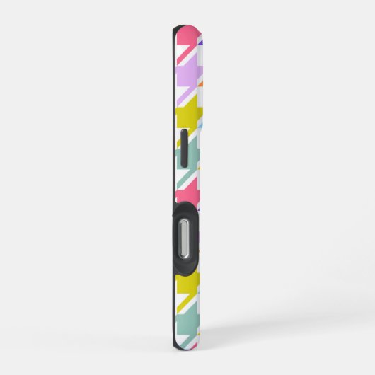 Houndstooth Multicolor + White Big Pattern iPhone Hoesje (Rechterkant)