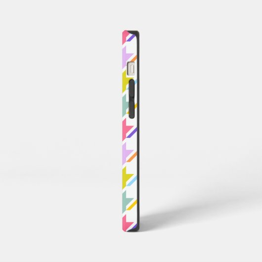 Houndstooth Multicolor + White Big Pattern iPhone Hoesje (Linkerkant)