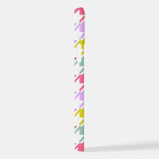 Houndstooth Multicolor + White Big Pattern iPhone Hoesje (Rechterkant)