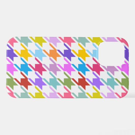 Houndstooth Multicolor + White Big Pattern iPhone Hoesje (Achterkant horizontaal)