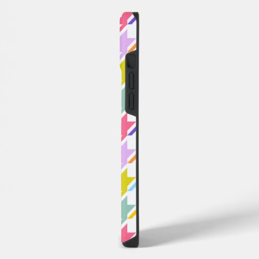 Houndstooth Multicolor + White Big Pattern iPhone Hoesje (Linkerkant)