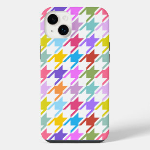 Houndstooth Multicolor + White Big Pattern