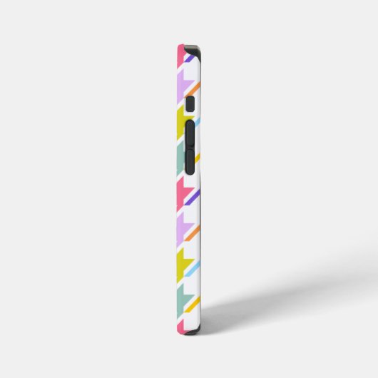 Houndstooth Multicolor + White Big Pattern iPhone Hoesje (Linkerkant)