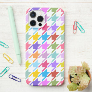 Houndstooth Multicolor + White Big Pattern iPhone 12 Pro Max Hoesje