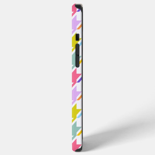 Houndstooth Multicolor + White Big Pattern iPhone Hoesje (Linkerkant)