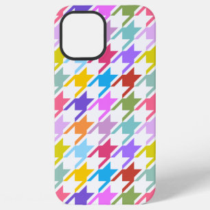 Houndstooth Multicolor + White Big Pattern iPhone 12 Pro Max Hoesje