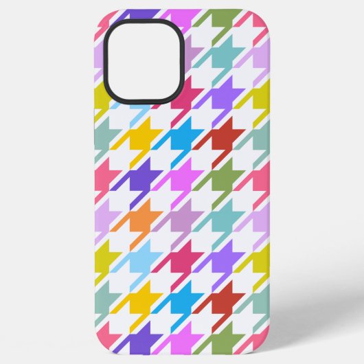 Houndstooth Multicolor + White Big Pattern iPhone Hoesje (Achterkant)