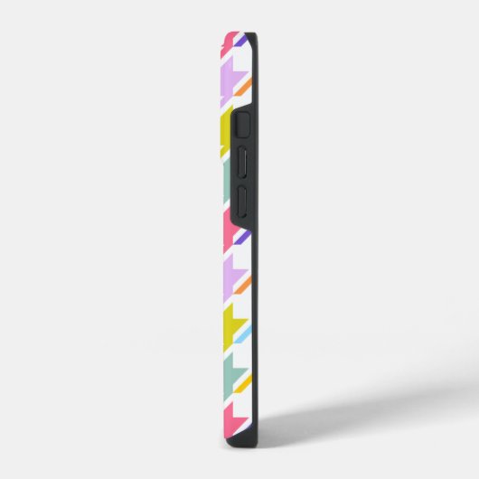Houndstooth Multicolor + White Big Pattern iPhone Hoesje (Linkerkant)