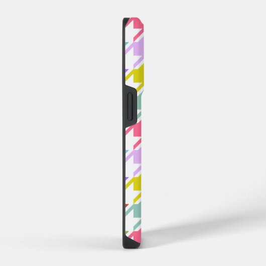 Houndstooth Multicolor + White Big Pattern iPhone Hoesje (Rechterkant)