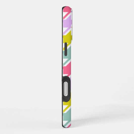 Houndstooth Multicolor + White Big Pattern iPhone Hoesje (Rechterkant)