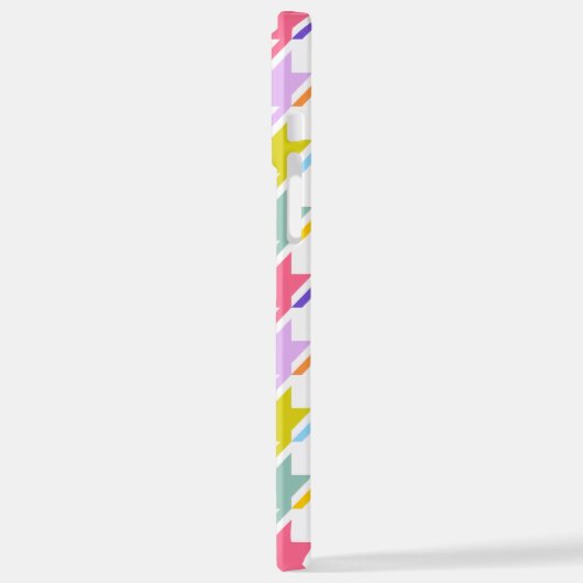 Houndstooth Multicolor + White Big Pattern iPhone Hoesje (Linkerkant)