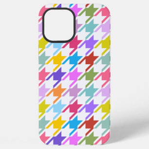 Houndstooth Multicolor + White Big Pattern iPhone 12 Pro Max Hoesje