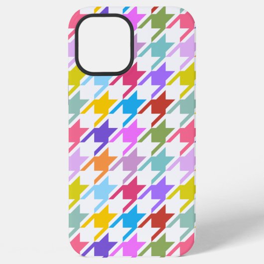 Houndstooth Multicolor + White Big Pattern iPhone Hoesje (Achterkant)
