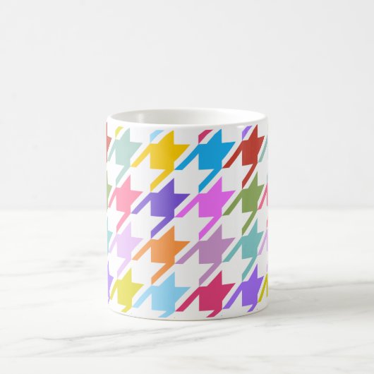 Houndstooth Multicolor + White Big Pattern Koffiemok (Center)