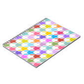 Houndstooth Multicolor + White Big Pattern Notitieboek (Linkerzijde)