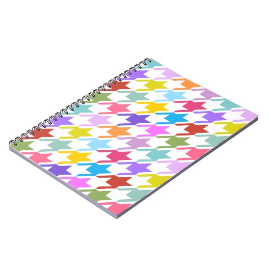 Houndstooth Multicolor + White Big Pattern Notitieboek (Linkerzijde)