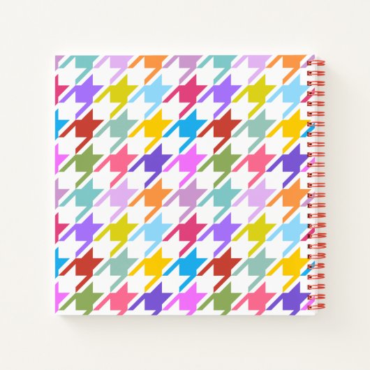 Houndstooth Multicolor + White Big Pattern Notitieboek (Achterkant)