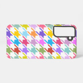Houndstooth Multicolor + White Big Pattern Samsung Galaxy Hoesje (Achterkant horizontaal)