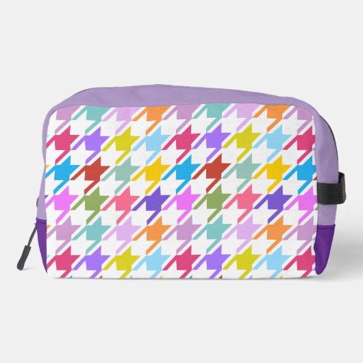 Houndstooth Multicolor + White Big Pattern Toilettasje (Achterkant)