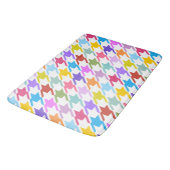 Houndstooth Multicolor+White Pattern Badmat (Gekanteld)