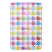Houndstooth Multicolor+White Pattern Badmat (Voorkant Verticaal)