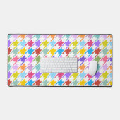 Houndstooth Multicolor+White Pattern Bureaumat (Keyboard & Muis)