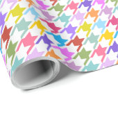 Houndstooth Multicolor+White Pattern Cadeaupapier (Rol Hoek)