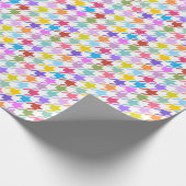 Houndstooth Multicolor+White Pattern Cadeaupapier (Hoek)