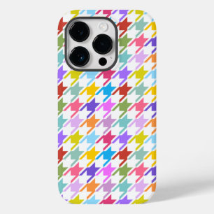 Houndstooth Multicolor+White Pattern Case-Mate iPhone 14 Pro Hoesje