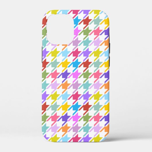 Houndstooth Multicolor+White Pattern Case-Mate iPhone Case (Achterkant)