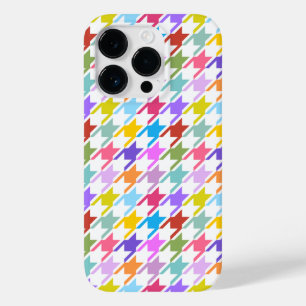 Houndstooth Multicolor+White Pattern Case-Mate iPhone 14 Pro Hoesje