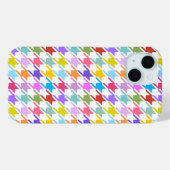 Houndstooth Multicolor+White Pattern Case-Mate iPhone Case (Achterkant (horizontaal))