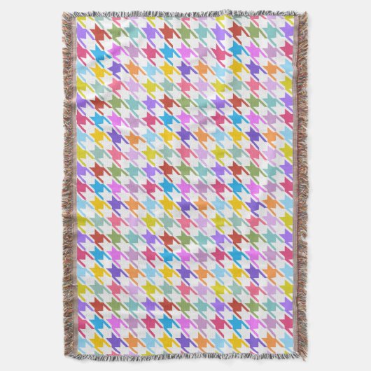 Houndstooth Multicolor+White Pattern Deken (Voorkant Verticaal)