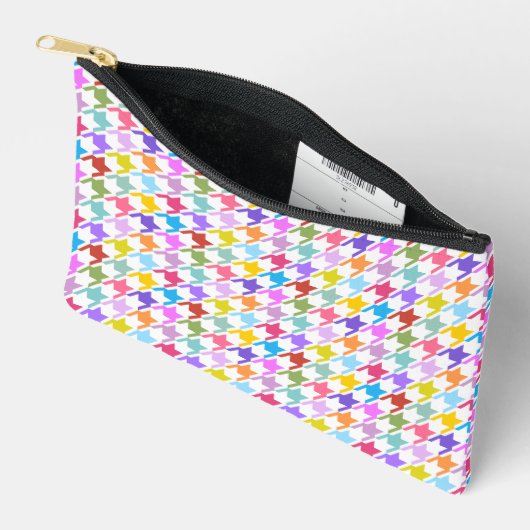 Houndstooth Multicolor+White Pattern Etui (Open)