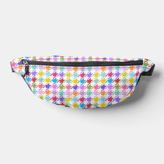 Houndstooth Multicolor+White Pattern Heuptasje (Liggend)