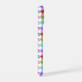 Houndstooth Multicolor+White Pattern iPhone 15 Case (Rechterkant)
