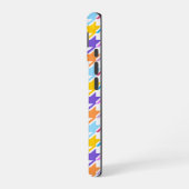 Houndstooth Multicolor+White Pattern iPhone 16 Hoesje (Linkerkant)
